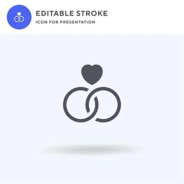 Wedding Rings icon vector, filled flat sign, solid pictogram isolated on whit イラスト素材