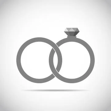 Wedding rings icon. Vector illustration. Stock Illustration