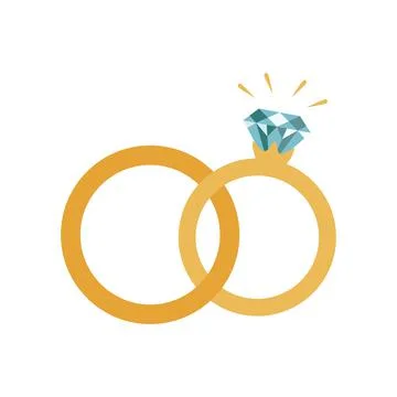 Wedding rings icon. Vector illustration isolated on white background. Stock Illustration