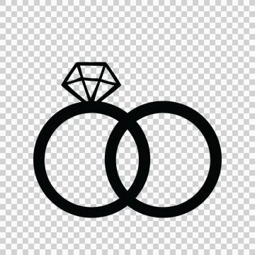 Wedding Rings Interlocked With Diamond And Jewelry Illustrazione stock