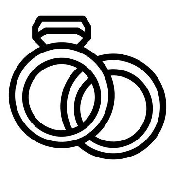 Wedding rings interlocked showing commitment and love Stock Illustration