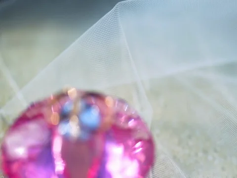 Wedding rings lie on the veil Stock Footage 80225556