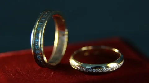 Wedding rings light Stock Footage 48813591