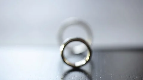 Wedding Rings macro closeup Gold diamon Jewellery Stock Footage 93714953