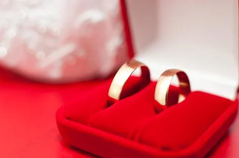 Wedding rings, macro Stock Photos