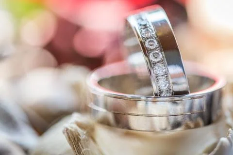Wedding rings macro photography Stock Photos