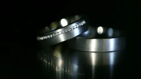 Wedding Rings with moving light Stock Footage 22242560