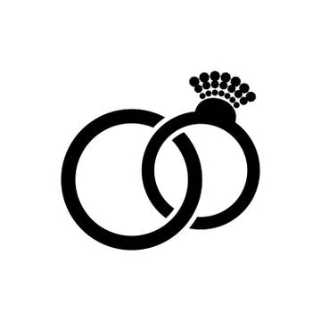 Wedding rings pair icon Illustrazione stock