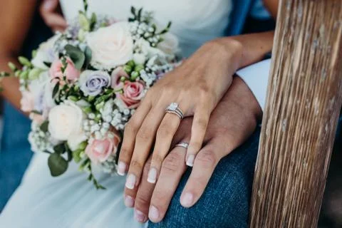 The wedding rings Stock Photos
