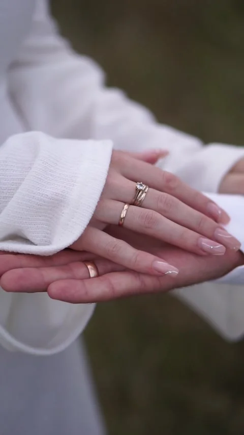 Wedding rings proposal young couple Stock Footage 283394145