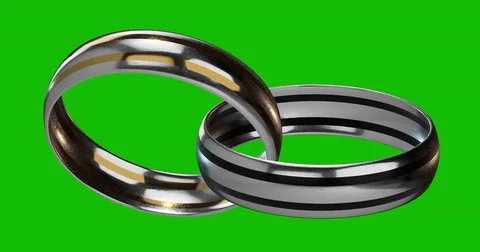 Wedding Rings Rotation Loop Green Background  Stock Footage 72456996