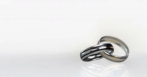 Wedding Rings Rotation Loop White Background Stock Footage 72456518