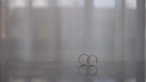 Wedding rings with selective focus Stock Footage 105828615