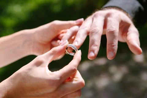 Wedding rings. Selective focus. 写真素材