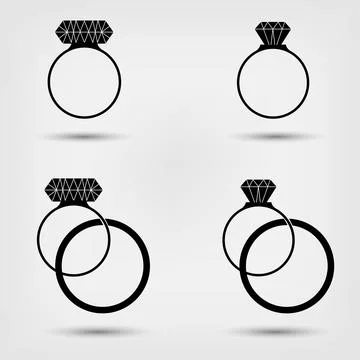 Wedding rings set Stock Illustration