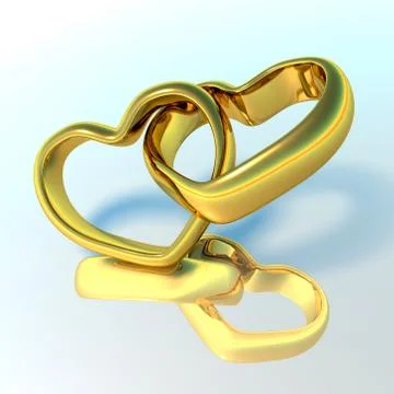 Wedding rings in the shape of hearts Stock Illustration