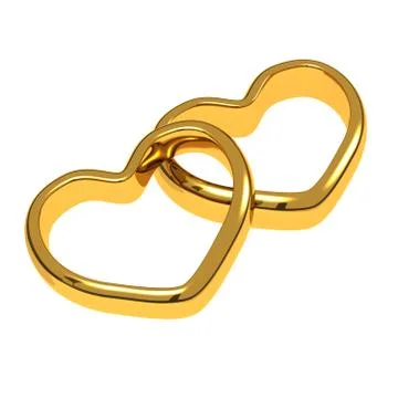 Wedding rings in the shape of hearts Stock Illustration