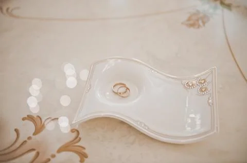Wedding rings on a support 2313. Stock Photos