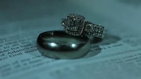 Wedding Rings Surreal Light 29.97 1920 Stock Footage 12566544