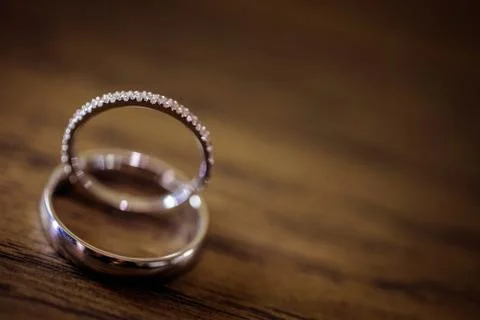 Wedding Rings Together as a Pair Stock Photos