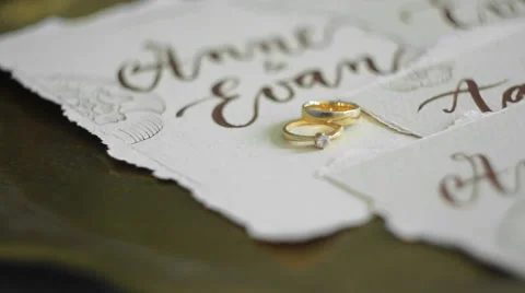 Wedding Rings on a Tray Stock Footage 65417015