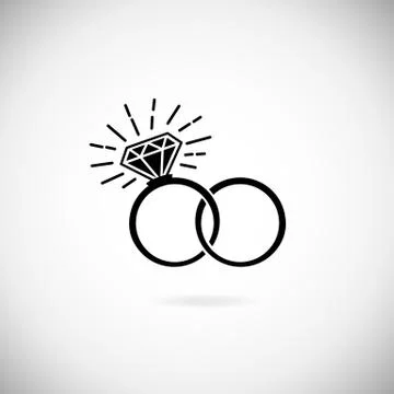 Wedding rings vector icon Stock Illustration