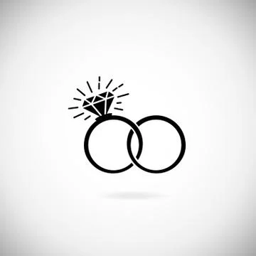 Wedding rings vector icon Stock Illustration