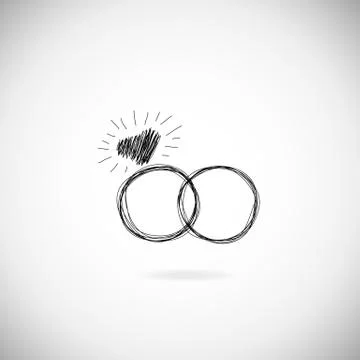 Wedding rings vector icon Stock Illustration