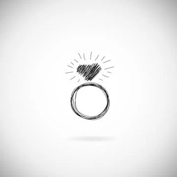 Wedding rings vector icon Stock Illustration