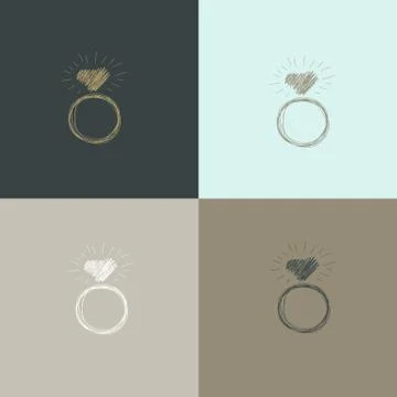 Wedding rings vector icon Stock Illustration