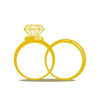 Wedding rings vector icon Stock Illustration