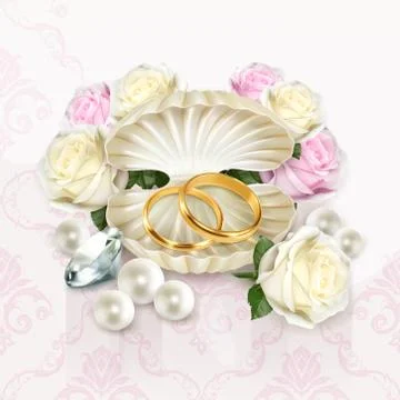Wedding rings, vector illustration Stock Illustration