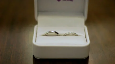 Wedding Rings in White Box Stock-Footage 22852756
