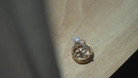 Wedding Rings by Window Bride and Groom Stock Footage 153697934