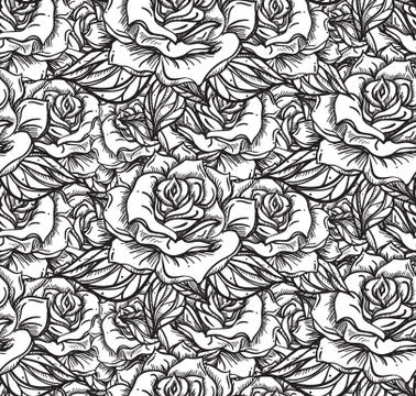 Wedding Rose Seamess Pattern Stock-Illustration