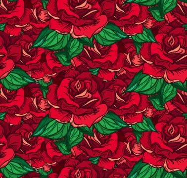 Wedding Rose Seamess Pattern Stock Illustration