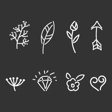 Wedding in rustic style and a set of design elements. Save the date and menu イラスト素材