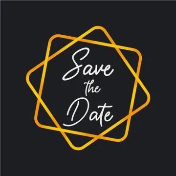 Wedding save the date, invitation with black background, vector Stock Illustration