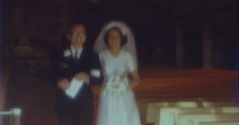 Wedding Scene 60s USA Stock Footage 45600243