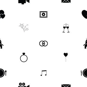 Wedding seamless pattern background icon. Stock Illustration