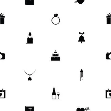 Wedding seamless pattern background icon. Stock Illustration