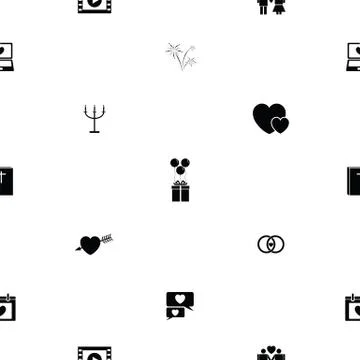 Wedding seamless pattern background icon. Illustrazione stock