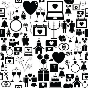 Wedding seamless pattern background icon. Stock Illustration