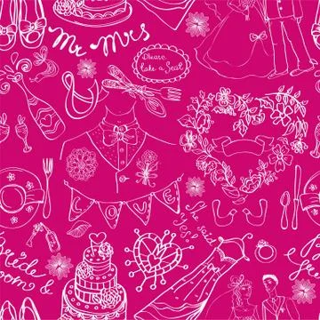 Wedding seamless pattern Stock Illustration