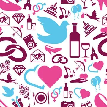 Wedding seamless pattern Stock Illustration