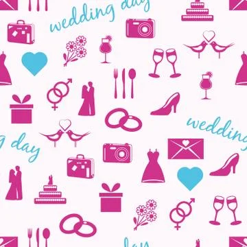 Wedding seamless pattern Stock Illustration