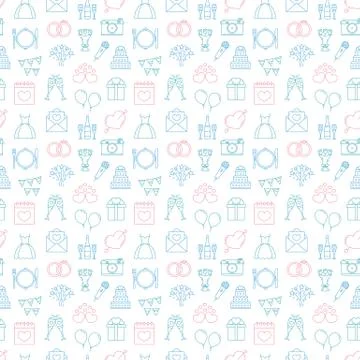 Wedding Seamless Pattern Illustrazione stock