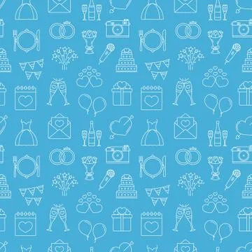 Wedding Seamless Pattern Illustrazione stock