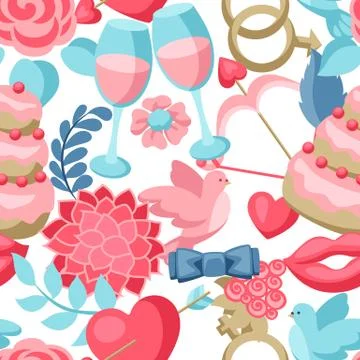 Wedding seamless pattern. Illustrazione stock