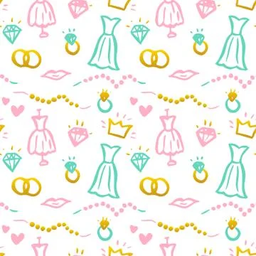 Wedding Seamless Pattern Illustrazione stock